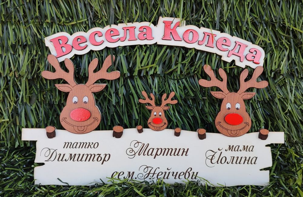 Коледна табелка за семейството.
