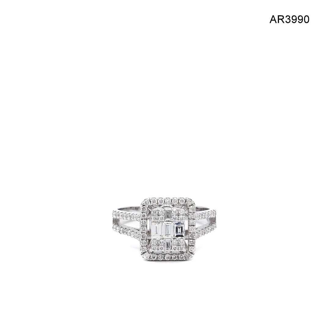 Inel Aur Alb cu Diamant ARJEWELS [AR3990]