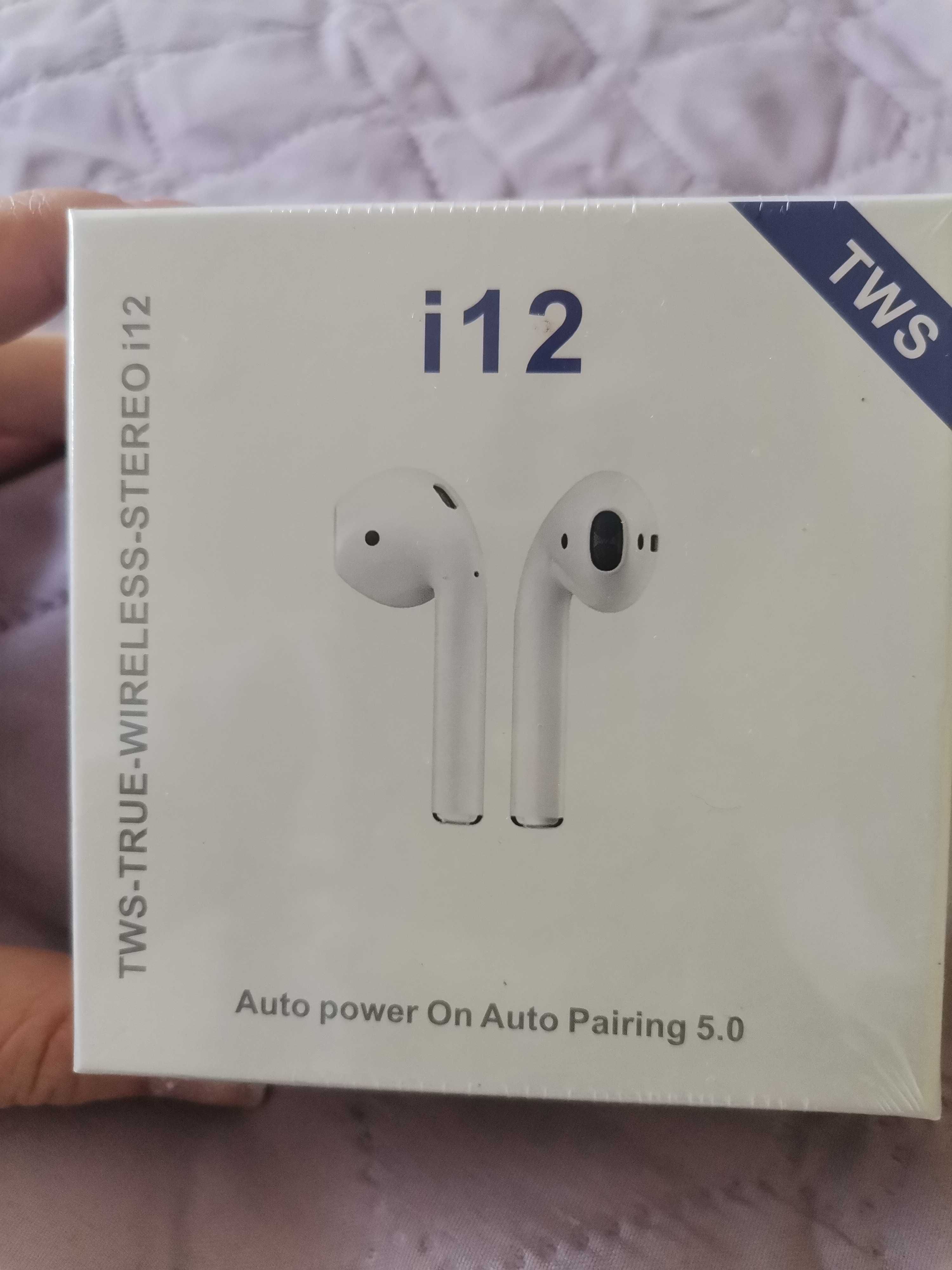 Безжични слушалки i12 TWS Bluetooth 5.0 с тъч контрол и 3D звук