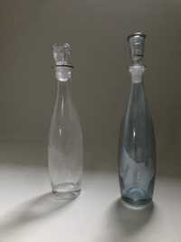 2 Sticle de cristal cu dop din sticla - Evenimente sau decor.