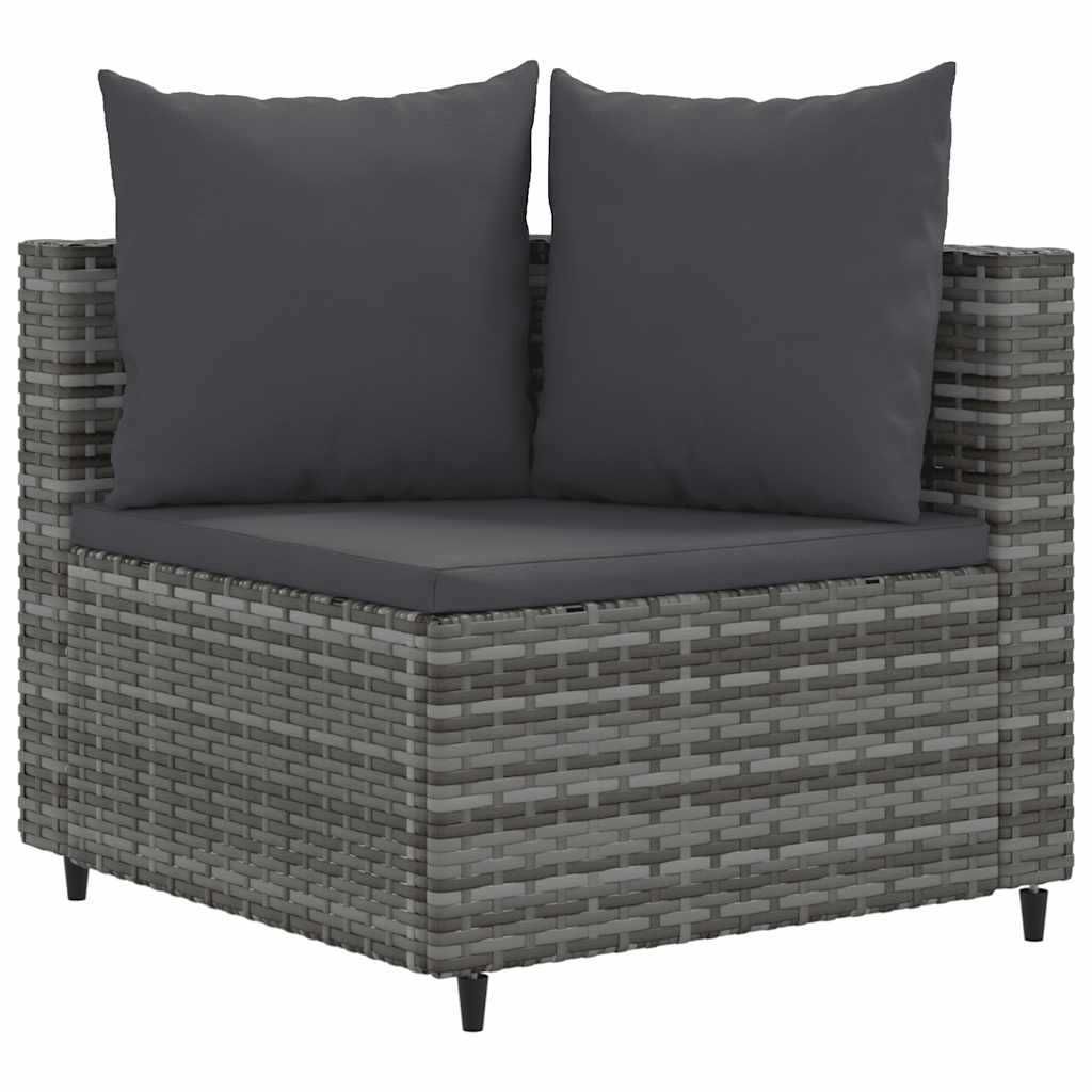 Set mobilier gradina/terasa canapea/coltar cu perne Gri Ratan CUNEO