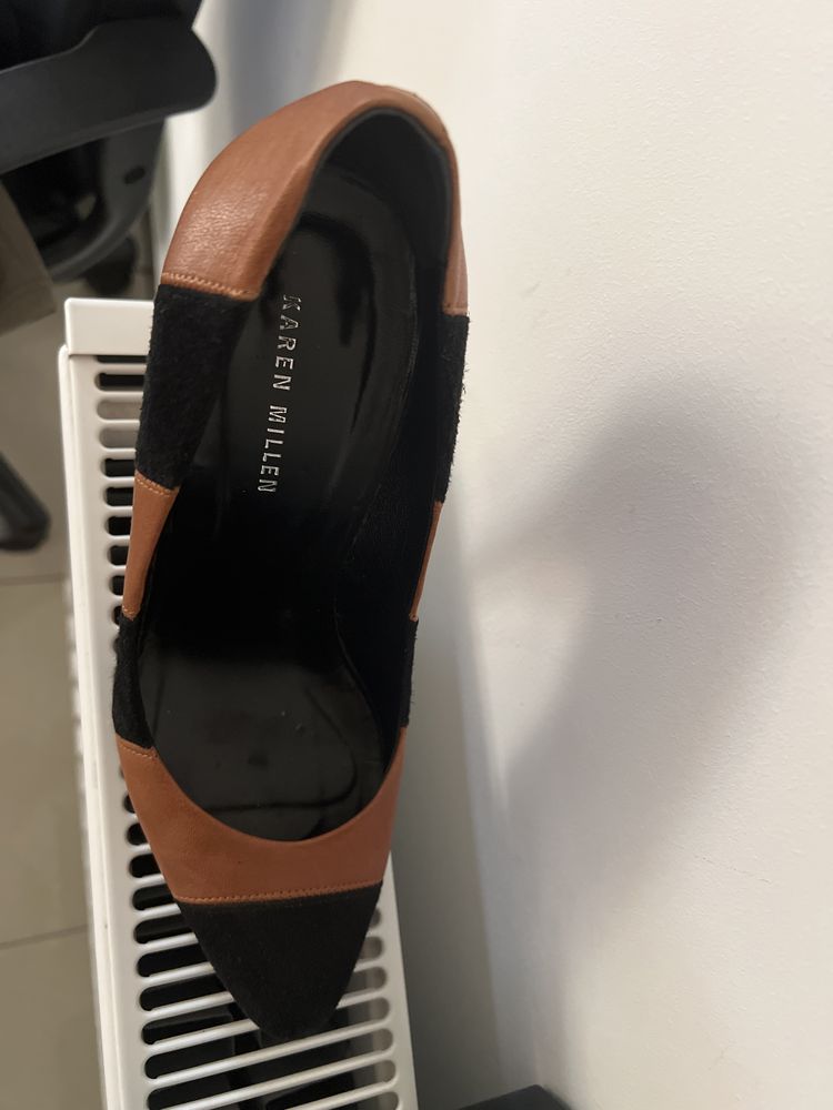 Pantofi Karen Millen maro cu negru