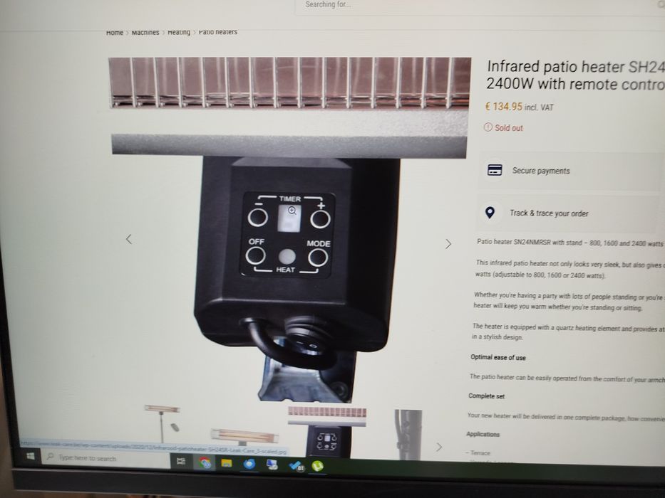 Incalzitor terasa infrared SH24SR  cu suport si telecomanda