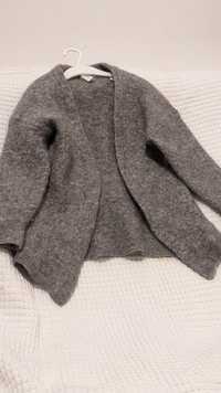 Jachetă/Cardigan HM fete mohair și lână gri potrivit pentru 6-7 ani