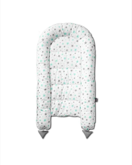 Cos bebe Baby nest Cocoon Galaxy Mint + pernă + pătură