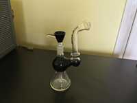 bong Black Leaf, din sticla borosilicata inaltime 20 cm, bol detasabil