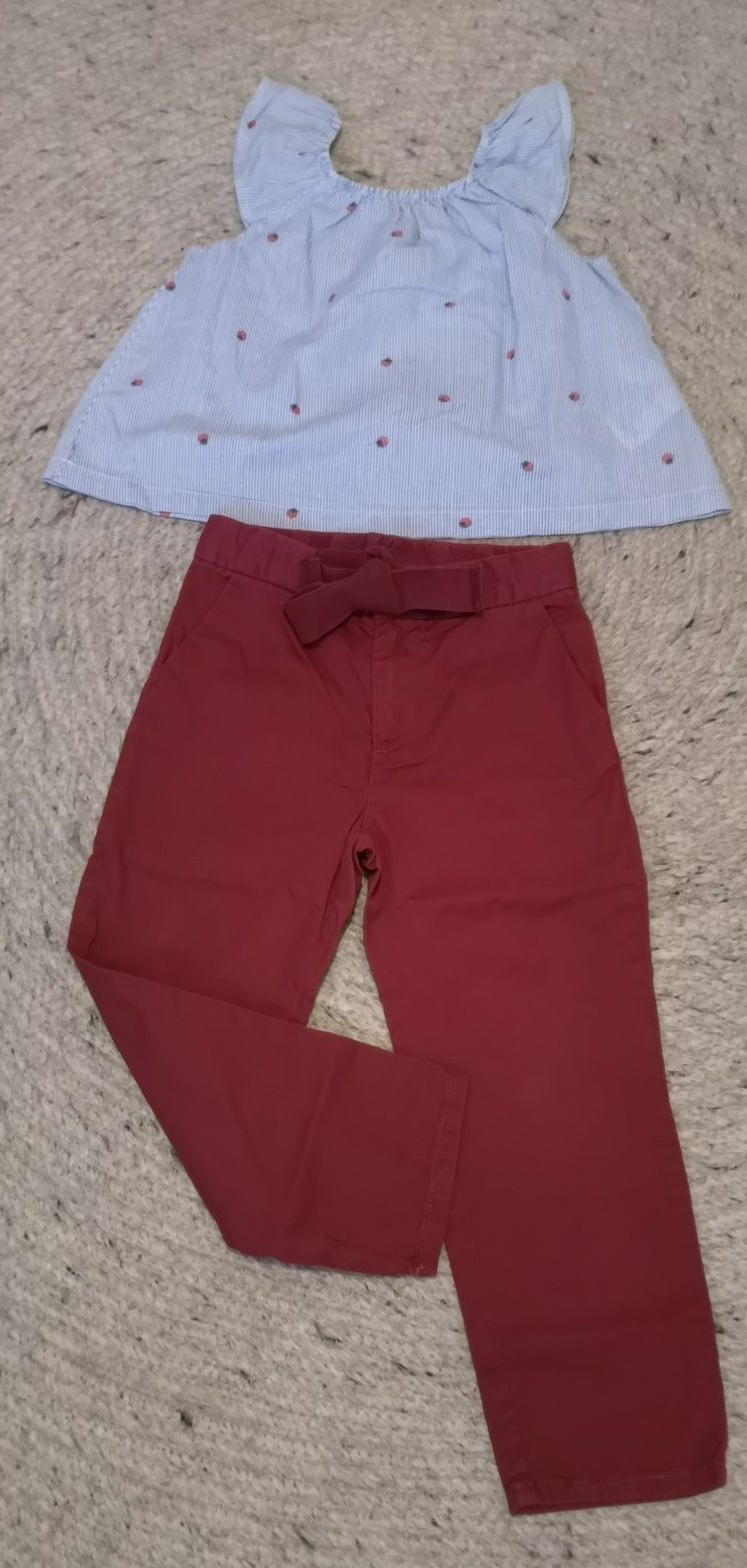 Outfit/set H&M bluza si pantaloni pt fetite 4-5 ani, 110 cm