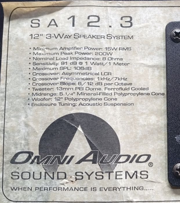 Тонколони Omni Audio SA-12.3