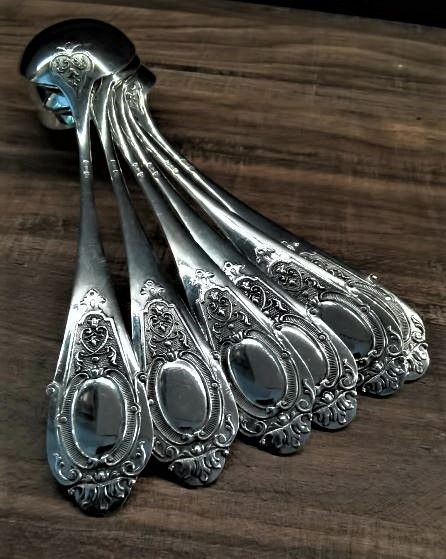 Linguri de argint masiv 800 stilul rococo anii 1900