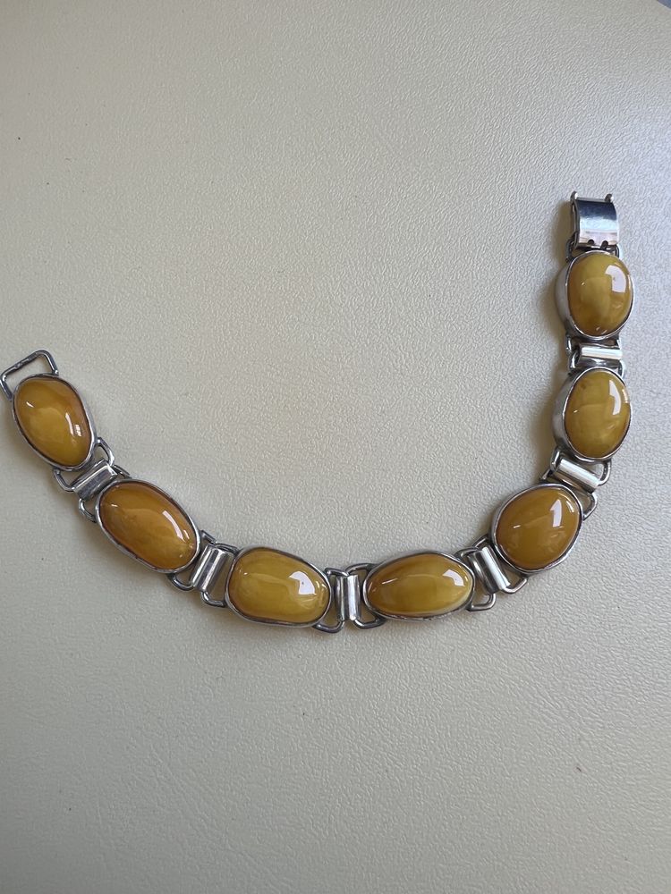 Bratara din argint 925 cu chihlimbar