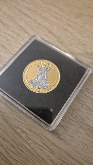 Moneda 20 lei 1991, editie speciala placata cu aur si rodiu, noua