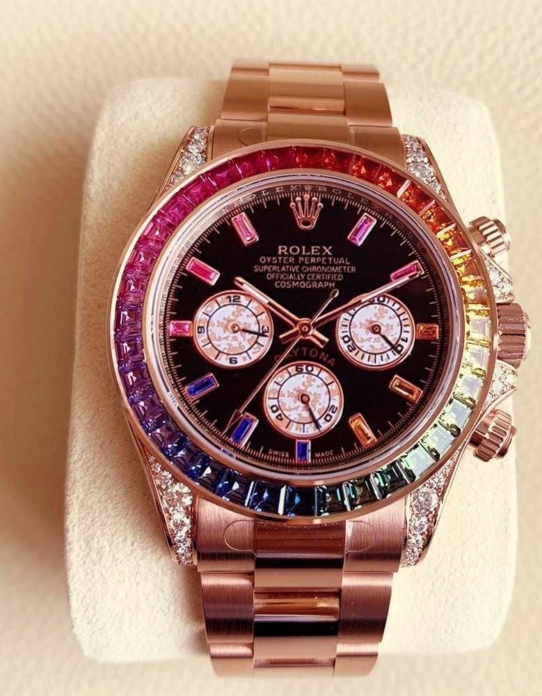 Rolex Daytona Rainbow ping Gold