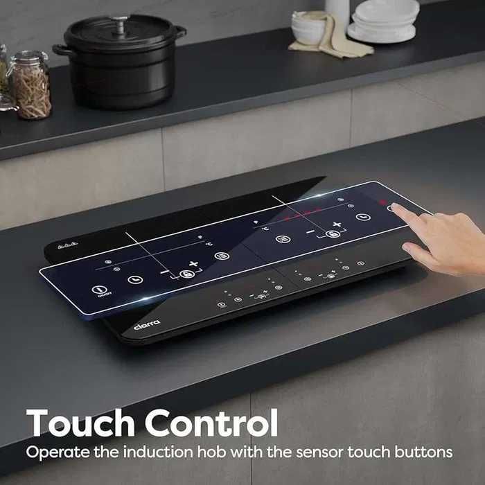 Преносим двузонов индукционен котлон CIARRA CUTIH2 , 2800W