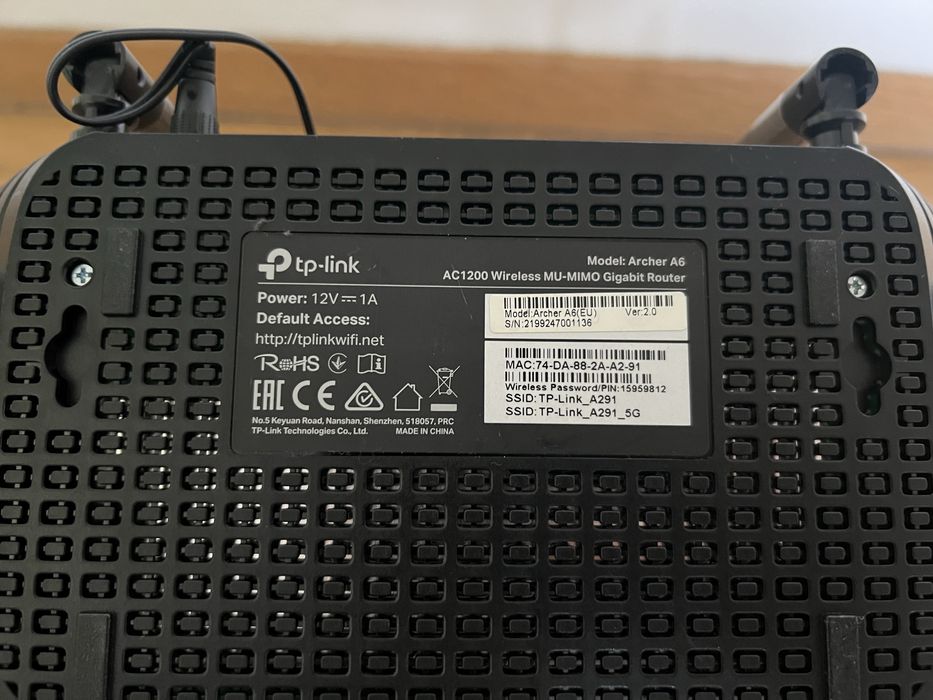 Vand WiFi Router TP-Link A6 AC1200 2.4GHz 5GHz
