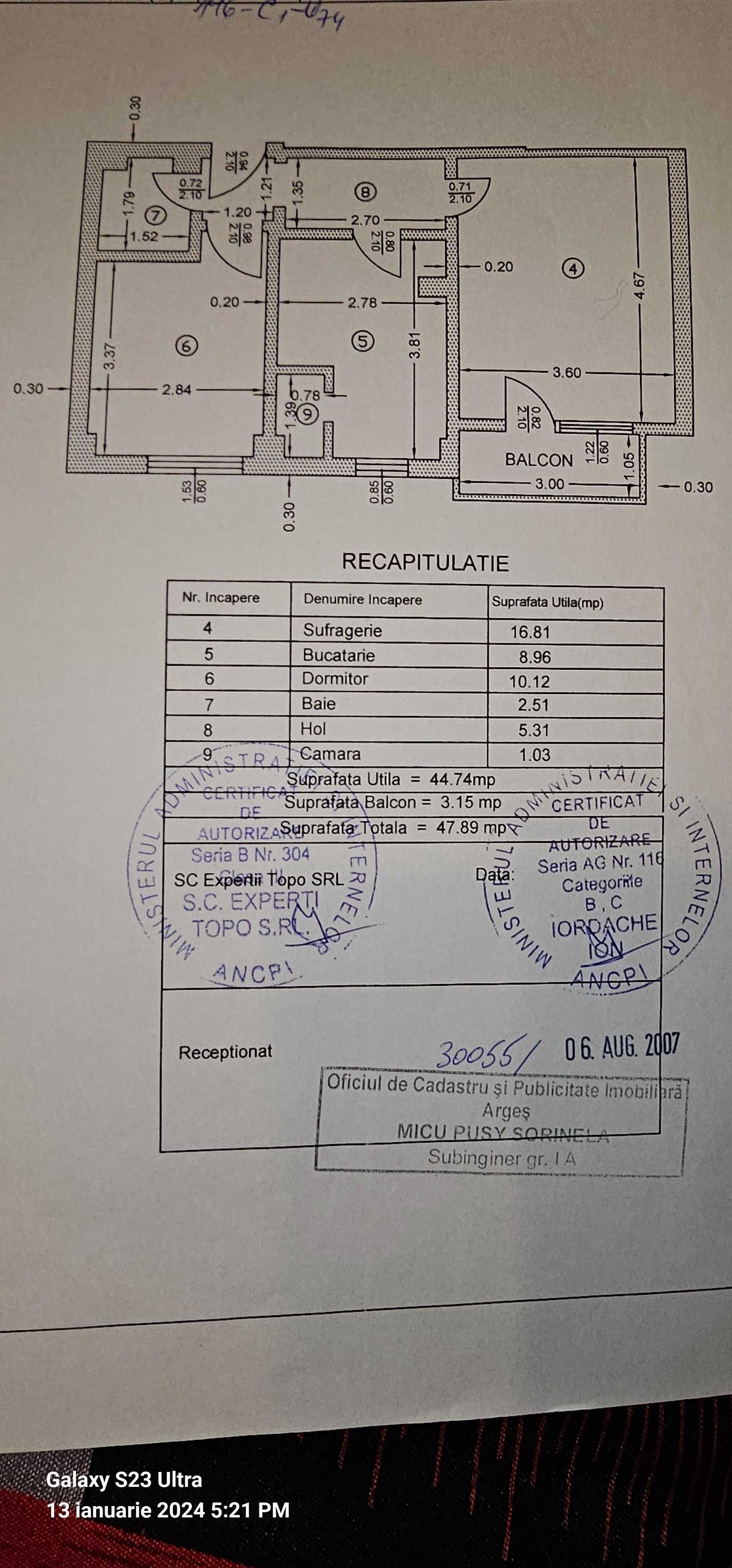 Apartament 2 camere, etaj 2/4, cart.  Prundu, 48 mp