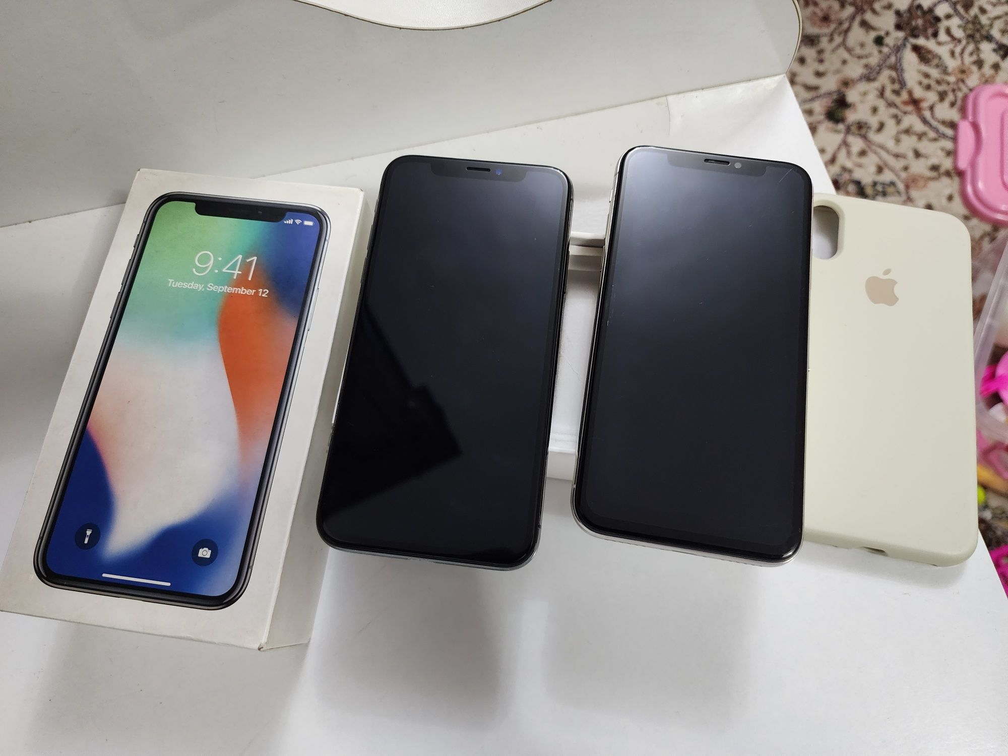 Iphone X LL/A White 64GB Bat 100% Karobka Dk Srochna Face boshqa Xamma