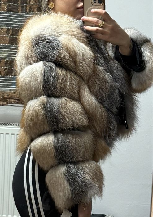 Haina din Blana naturala de vulpe