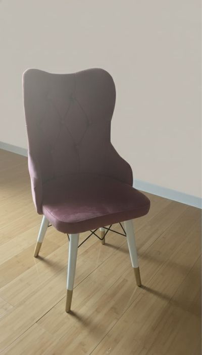 Набор из 6 стульев из натурального велюра с каретной стяжкой