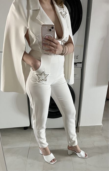 Salopeta ivory/bej/alba eleganta Bacio di Moda