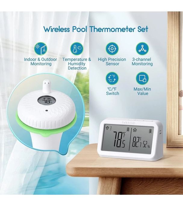INKBIRD IBS-PO2R Безжичен термометър и приемник за басейн джакузи
