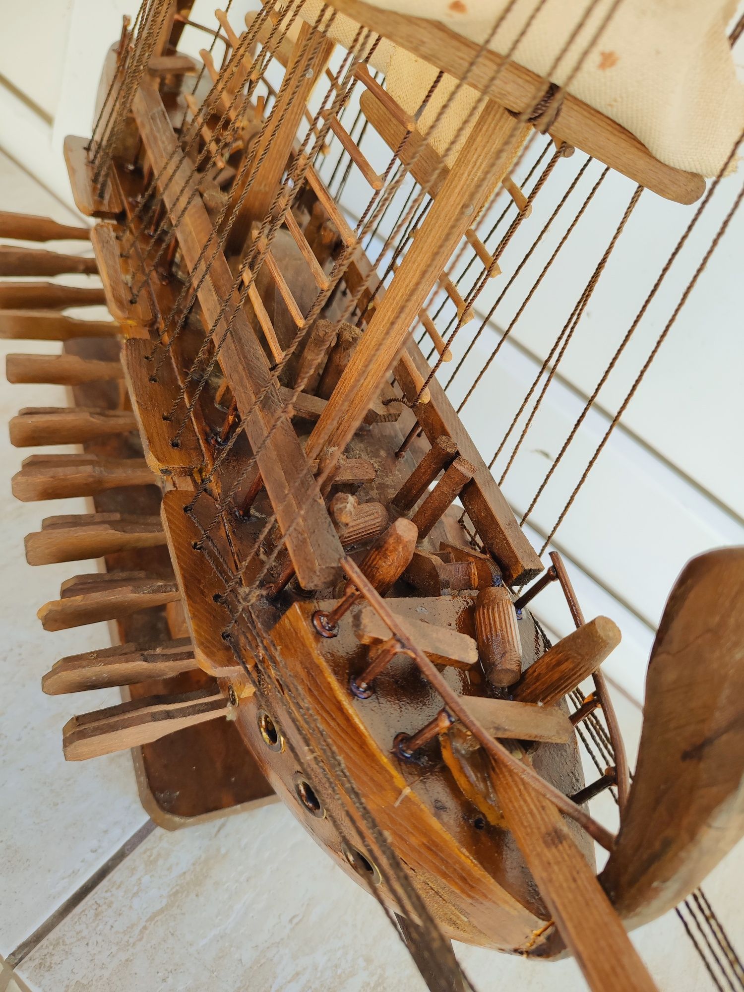 Macheta corabie cu panze lemn manufactura.64/60cm