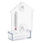 Hranitoare pentru pasari cu termometru pentru fereastra 17 x 11 cm