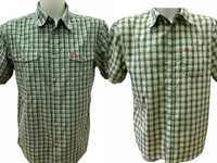 Мъжка риза FJALLRAVEN размер L / XL зелено каре къс ръкав два модела