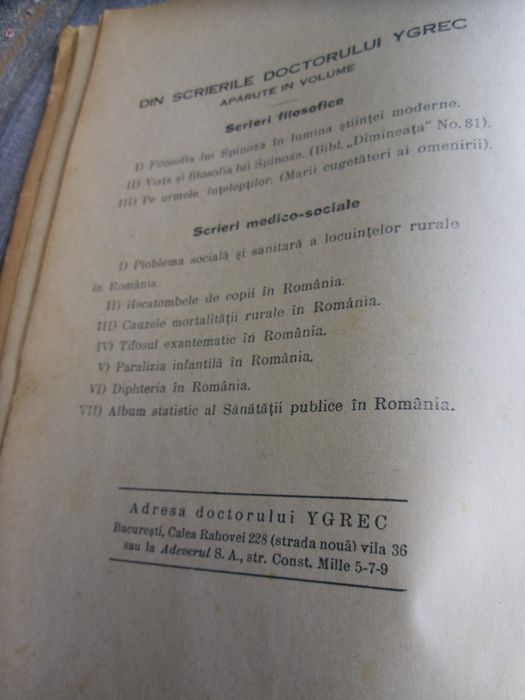 carte veche medicina generala 1935 Doctorul YGREC