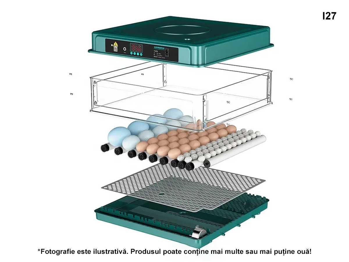 Incubator Automat pentru 70 de oua pui Clocitoare Rata Gisca Eclozator