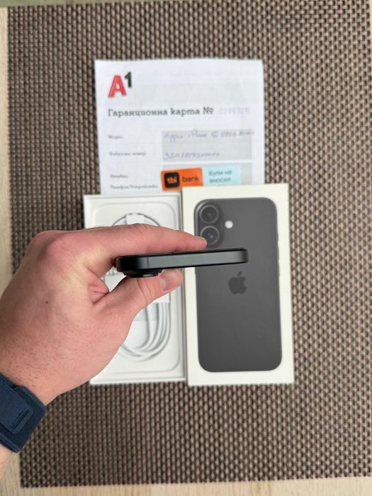 24М ГАР  iPhone 16 128Gb  Лизинг от 48лв/м 100% Батерия  Black