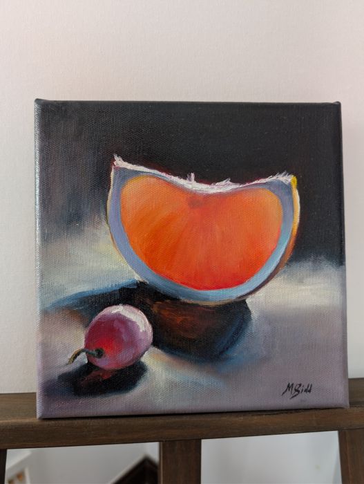 Картина из серии "Фрукты" холст, масло 20*20 см