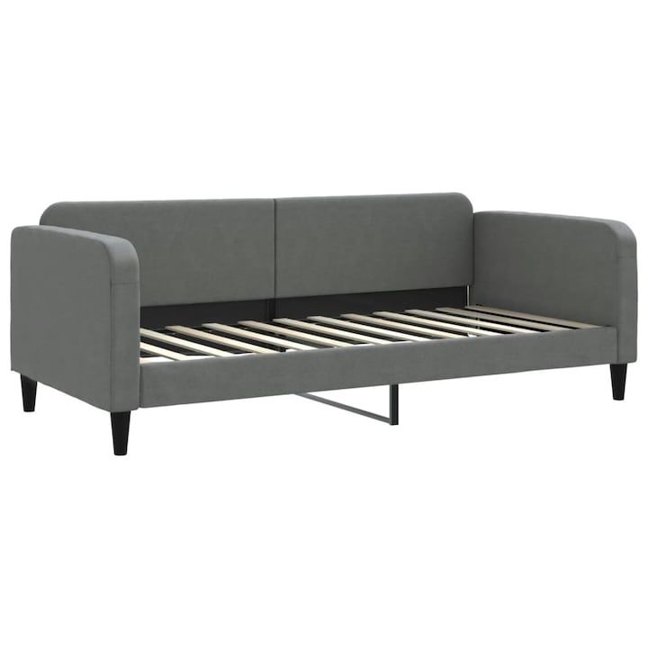 Pat de zi vidaXL, gri inchis, 90x200 cm, material textil, 25.6 kg