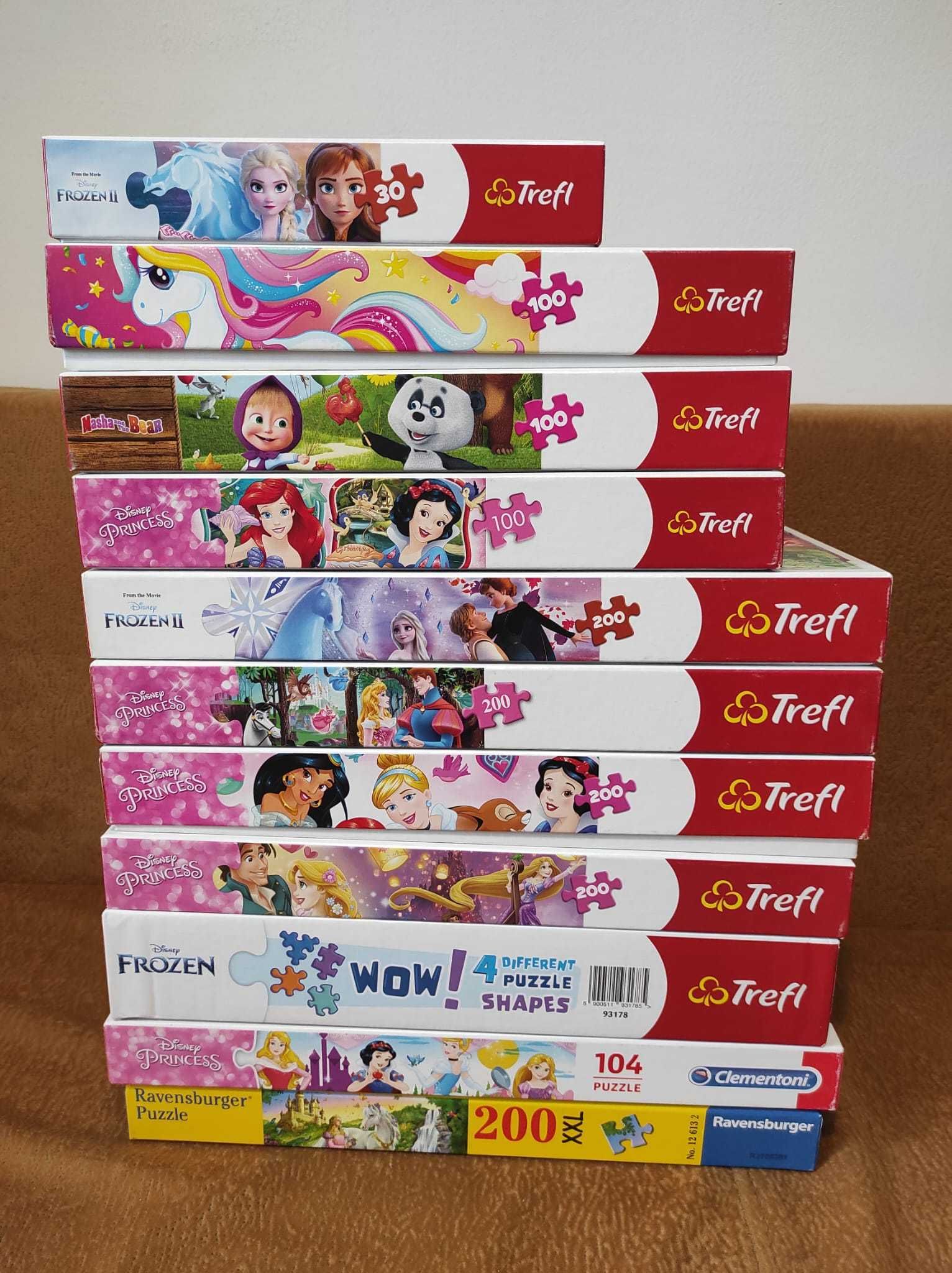 11 Jocuri Puzzle Trefl - Disney,Princess, 100-200 piese