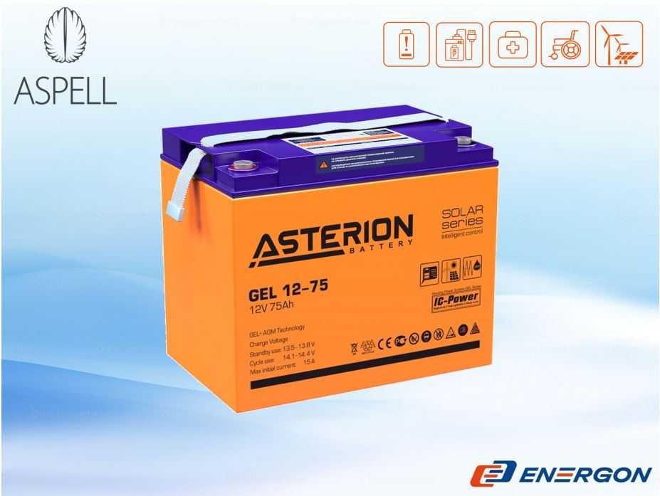 Аккумулятор ВЫСШЕГО качества DELTA/ASTERION GEL 12v75Ah