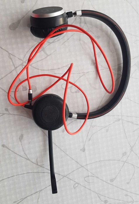 Професионални слушалки Jabra Evolve 40 MS Stereo, Черни/Червени