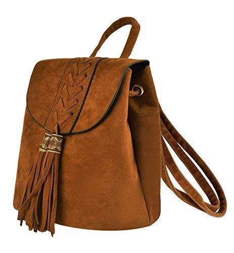 Бохо малка дамска кожена раница тип Parfois