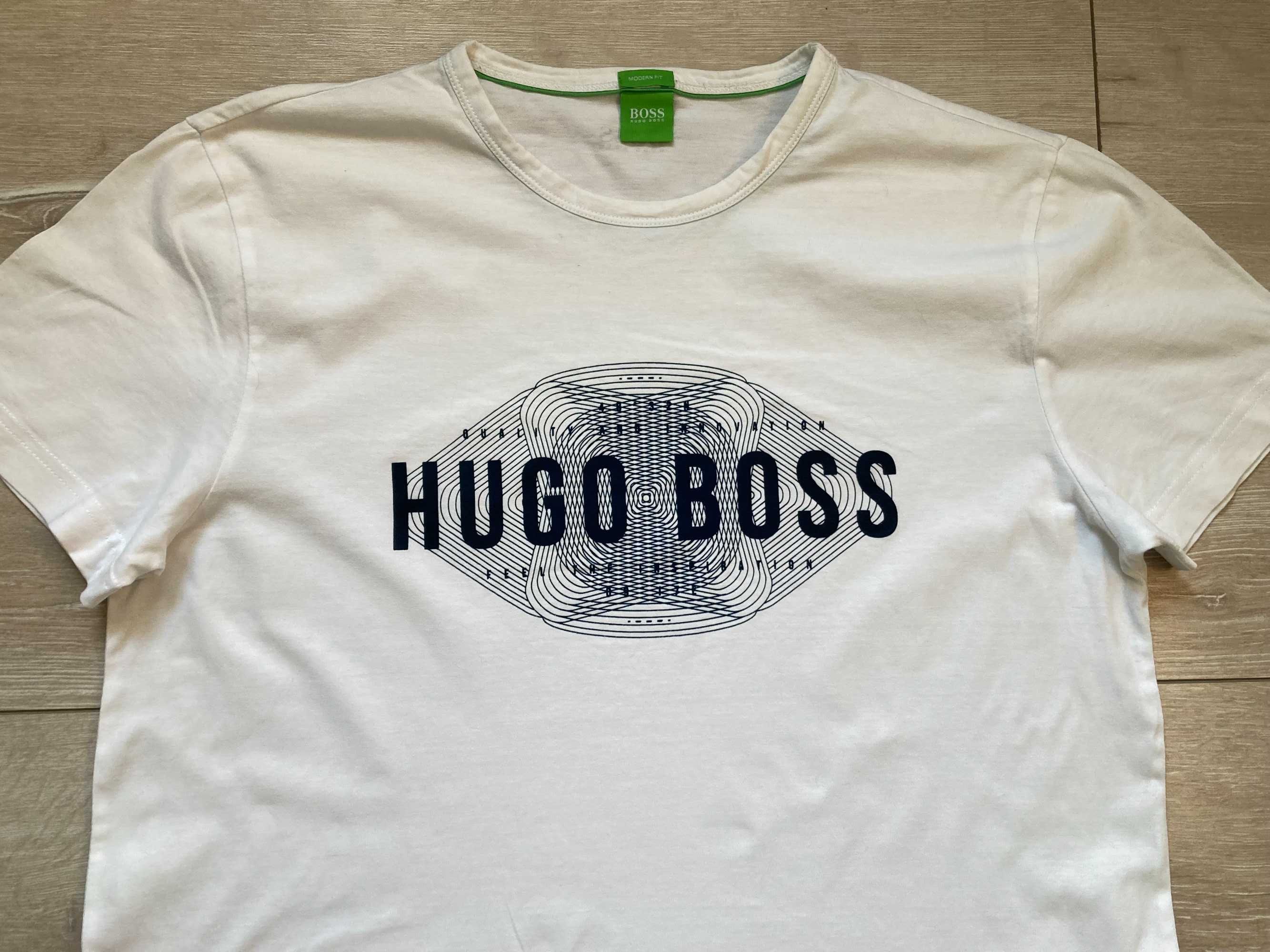 Hugo Boss Green Tee 1 Modern Fit мъжка бяла тениска размер L
