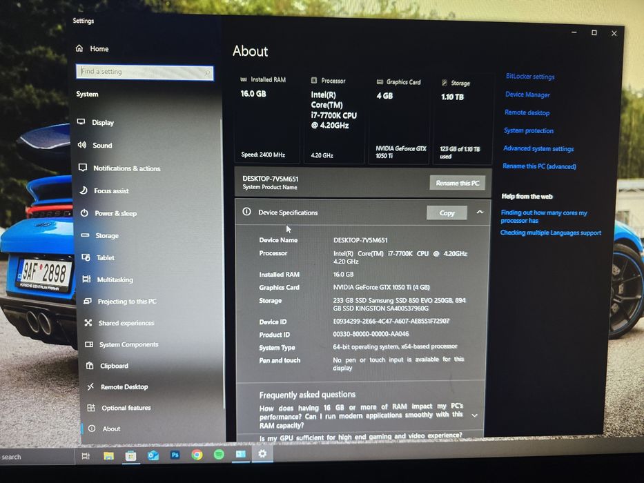 Setup Gaming Complet i7 7700k - GTX 1050 TI MSI - SSD 1TB - 16 GB RAM