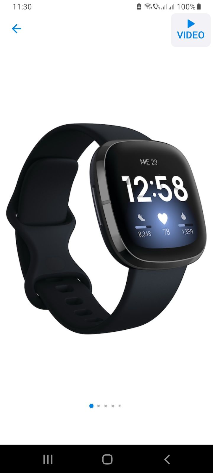 Ceas smartwatch Fitbit Sense,Carbon Graphite,negru