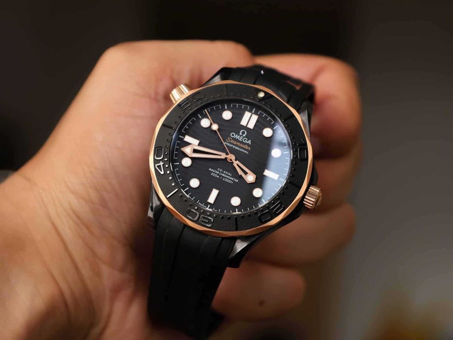 omega seamaster diver 300m black gold