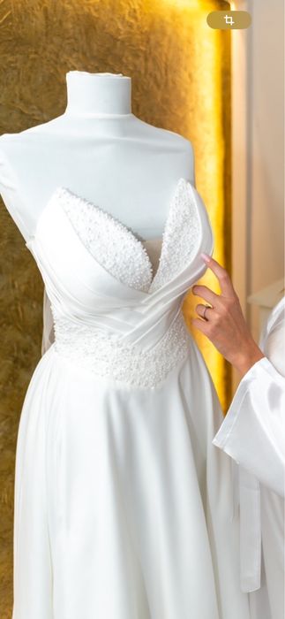 Rochie de mireasa cu corset reglabil XS-M