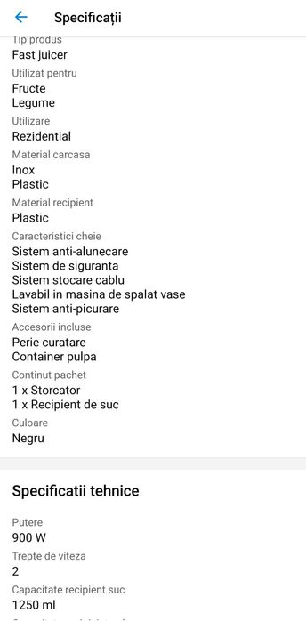 Storcator fructe si legume BRAUN J500