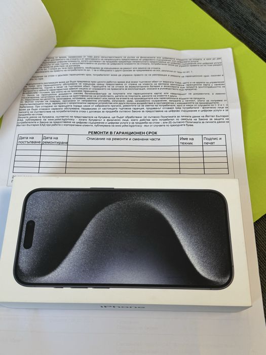 КАТО НОВ 256GB iPhone 15 Pro Yettel Гаранция 2027 Titanium Blue