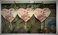 papetarie copii cuiere tabla cu 3 inimi 30x10 cm