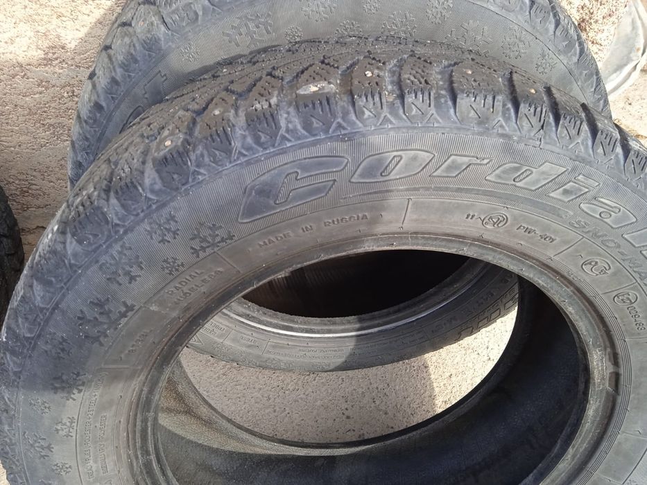 Шины зимние, разнопарые.