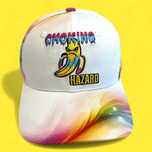 Шарена шапка с козирка с надпис 'Choking Hazard'