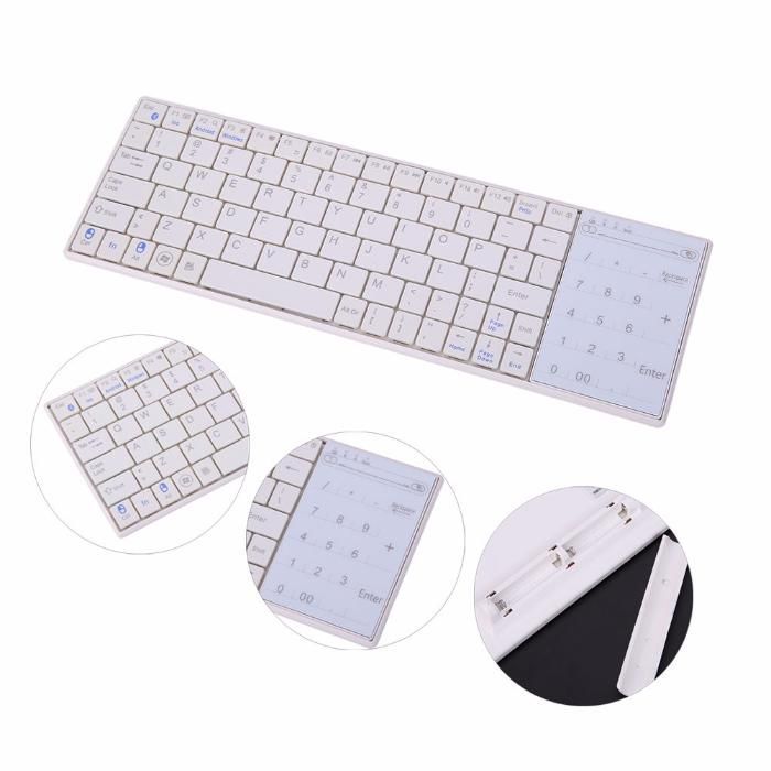 Tastatura Touchpad Bluetooth Mini Wireless Alb