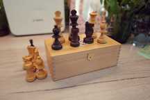 Set piese sah profesioniste Lardy Franta Staunton Chessmen din Boxwood