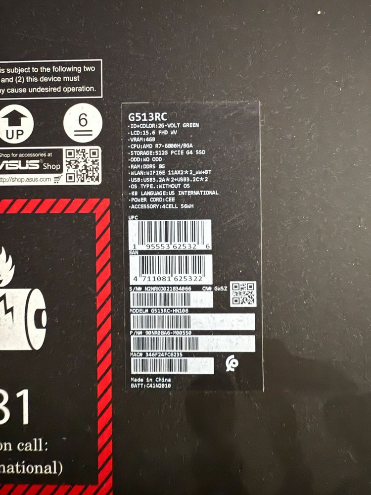 Vand laptop gaming rog strix