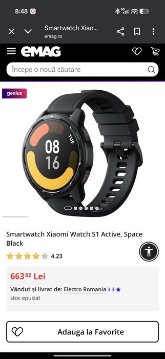 Smartwatch Xiaomi S1 Active ceas ecran safir Huawei Honor Realme oppo